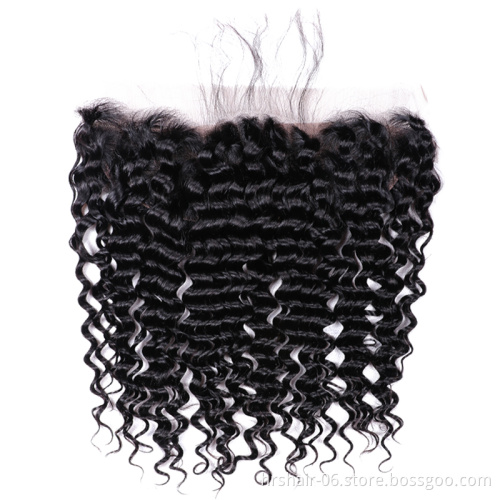 wholesale indian hair weave human hair deep wave bundles with closure cuticle aligned hair